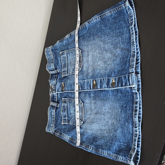Gap Button Front Jean Skirt Mini Two Front Pockets Size 0 - Picture 11 of 12